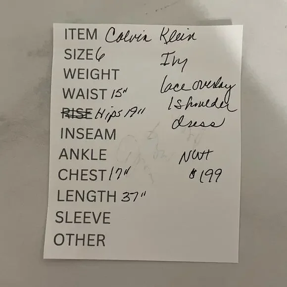 Calvin Klein IVY One Shoulder Sheath Dress Size 6 White Floral Lace Lined NEW - Picture 12 of 12